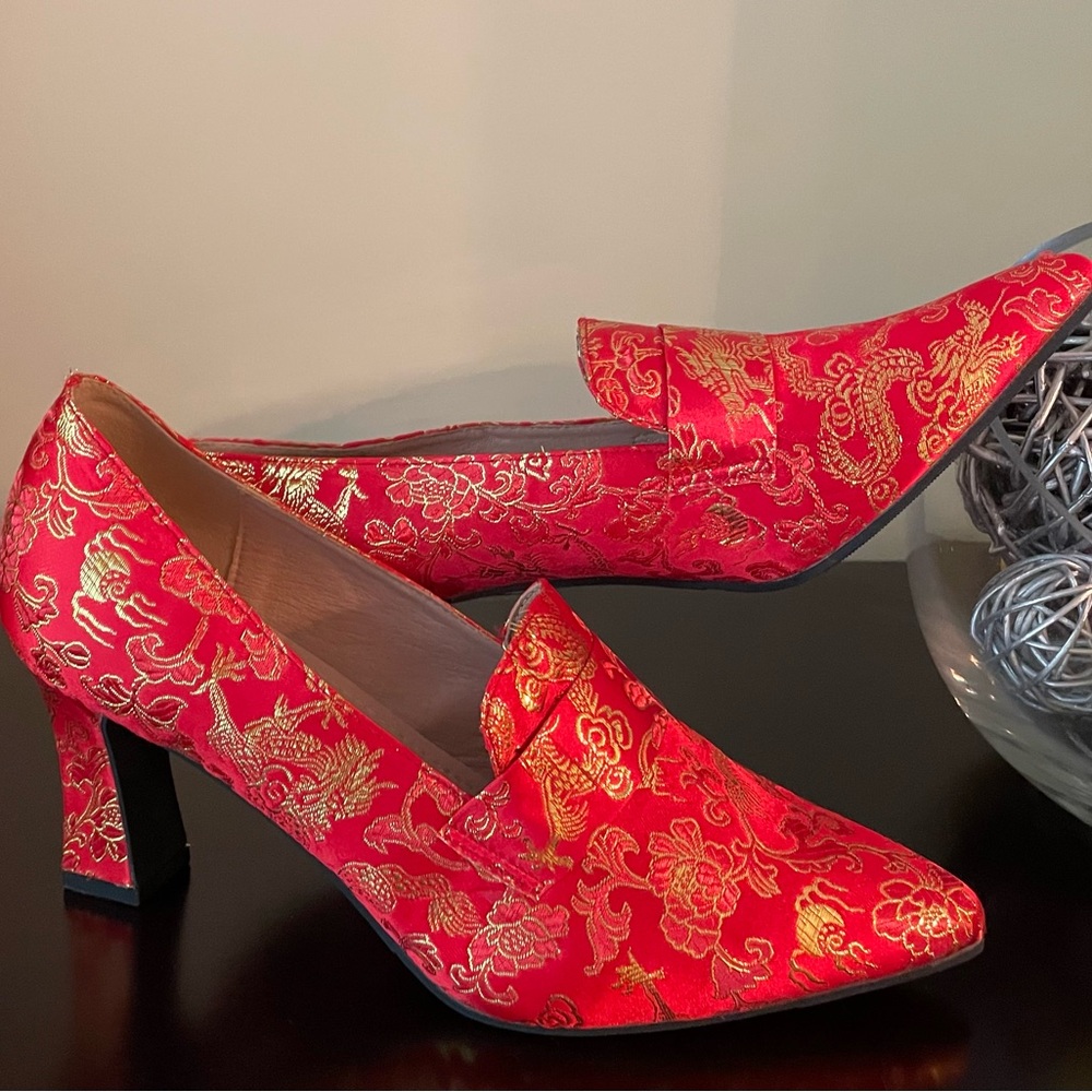 Fun bright red & gold shoes